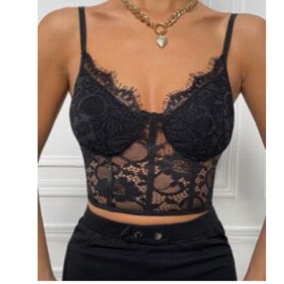black lace corset top - Picture 3 of 6